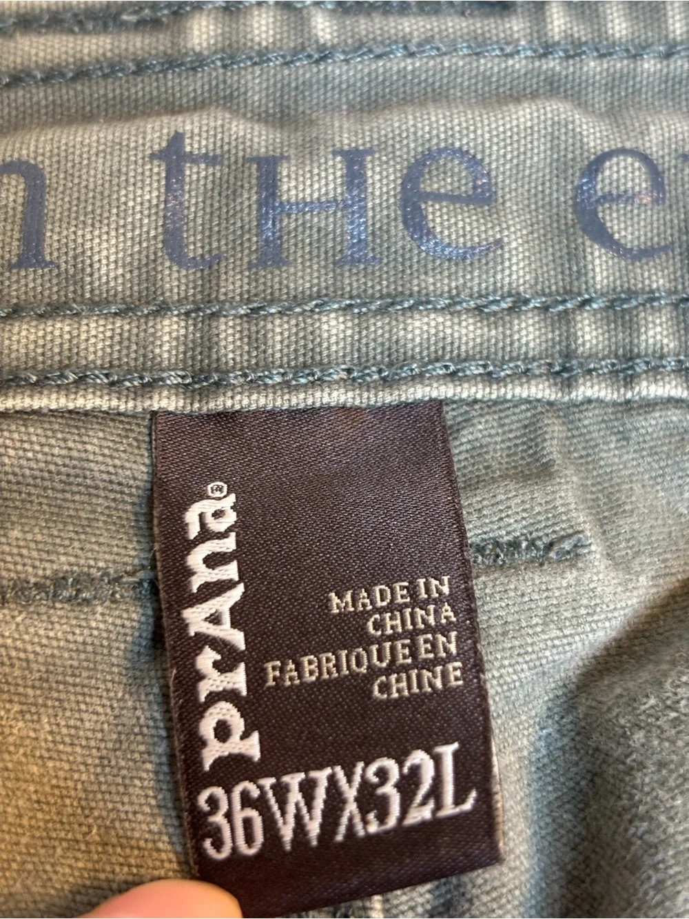 PrAna Men's 36x32 Green Jeans